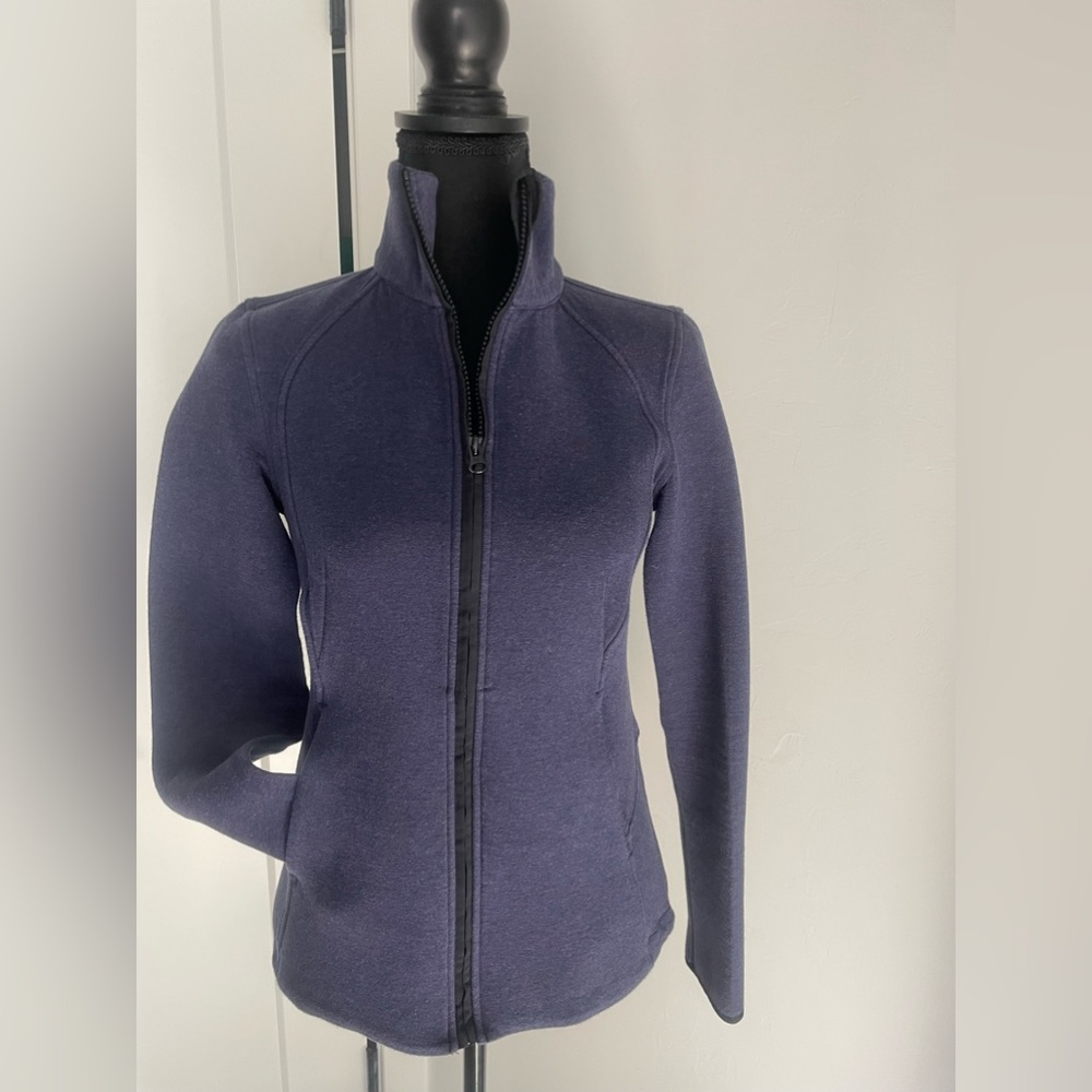 Lululemon, women’s full zip cotton stretch jacket.